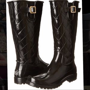Sperry Women's Pelican Black Quilted Rain Boot